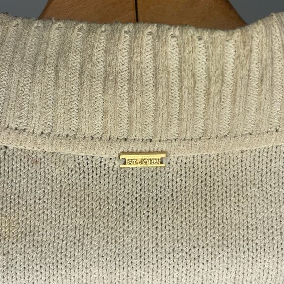 ST JOHN Color Block Knit Zip Up Sweater - Picture 6 of 9